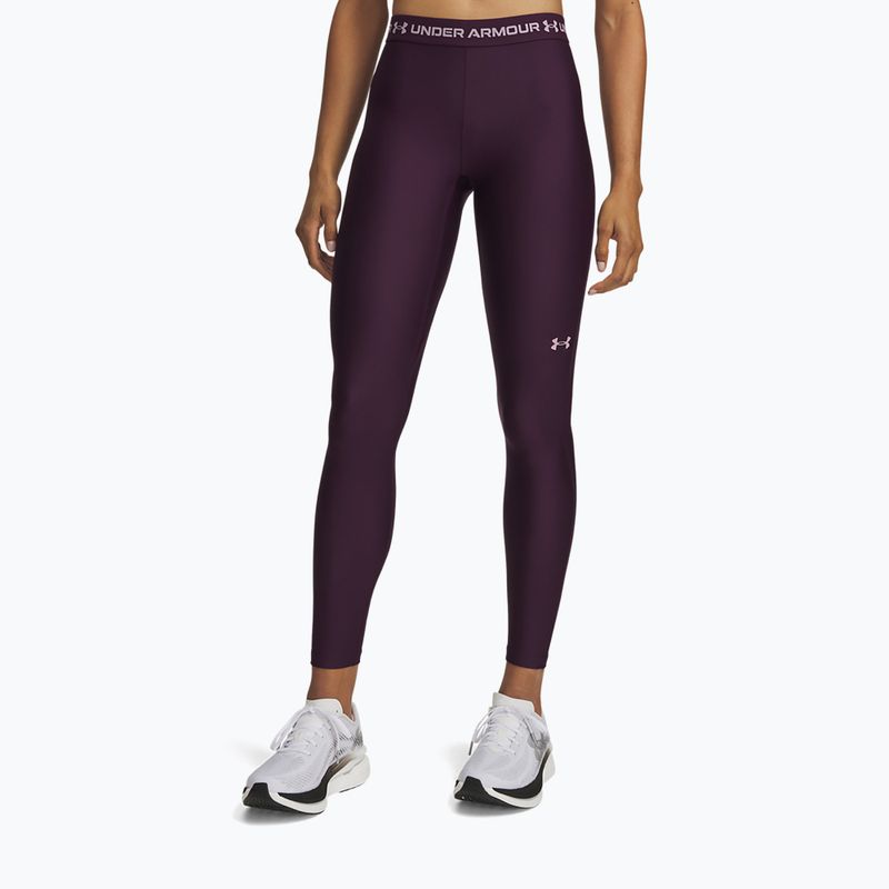 Damen-Trainingsleggings Under Armour HeatGear Leggings purple echo/mauve pink