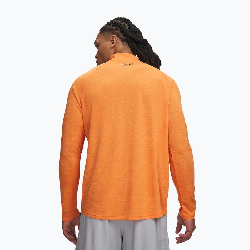 Herrenpullover Under Armour Tech Textured 1/2 Zip LS outrageous orange/black 2