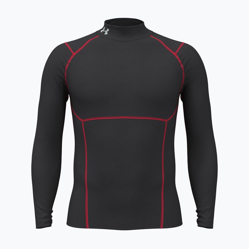 Herren-Trainingslangarmshirt Under Armour Coldgear Elite Comp Mock ultimate black/red/reflective