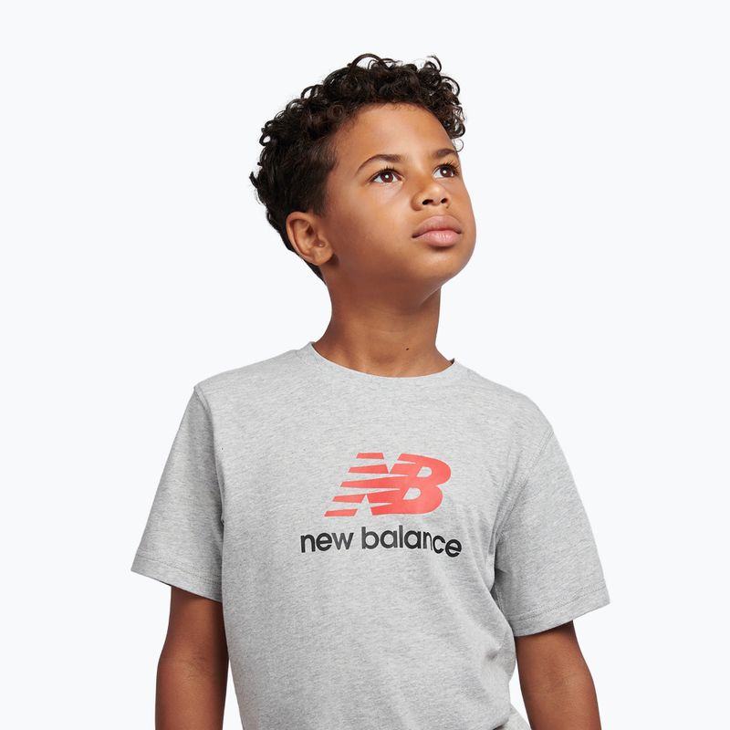 Kinder-Shirt New Balance Jersey Stacked Logo Tee athletic grey heather 5