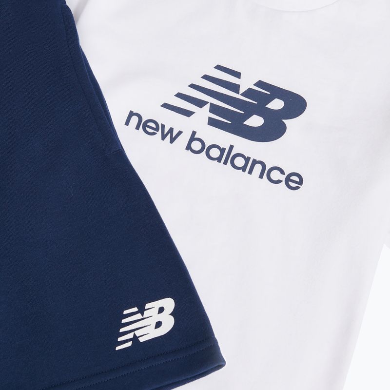 Kinder-Set New Balance Stacked Logo Tee & FT Short nb bright white 10