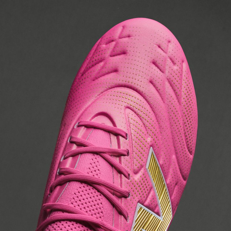 Fußballschuhe New Balance Schuhe Tekela Elite Low V5 FG pink heat/metallic gold/pink satin 10