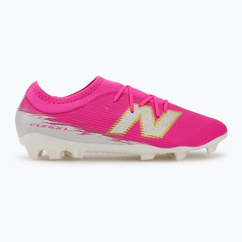 Kinder Fußballschuhe New Balance Furon Team V8 FG pink heat/sea salt/gold metallic 2