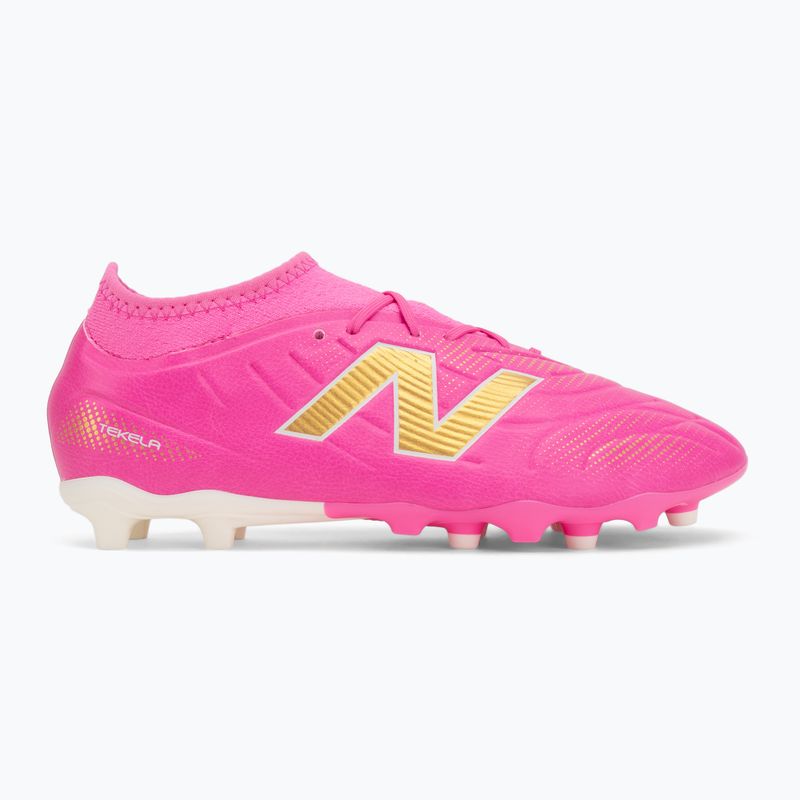 Kinder Fußballschuhe New Balance Tekela Team V5 pink heat/metallic gold/pink satin 2