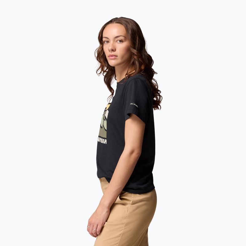 Damen-Trekking-Shirt Columbia Ruby Springs Graphic Fitted black/get hiked 4