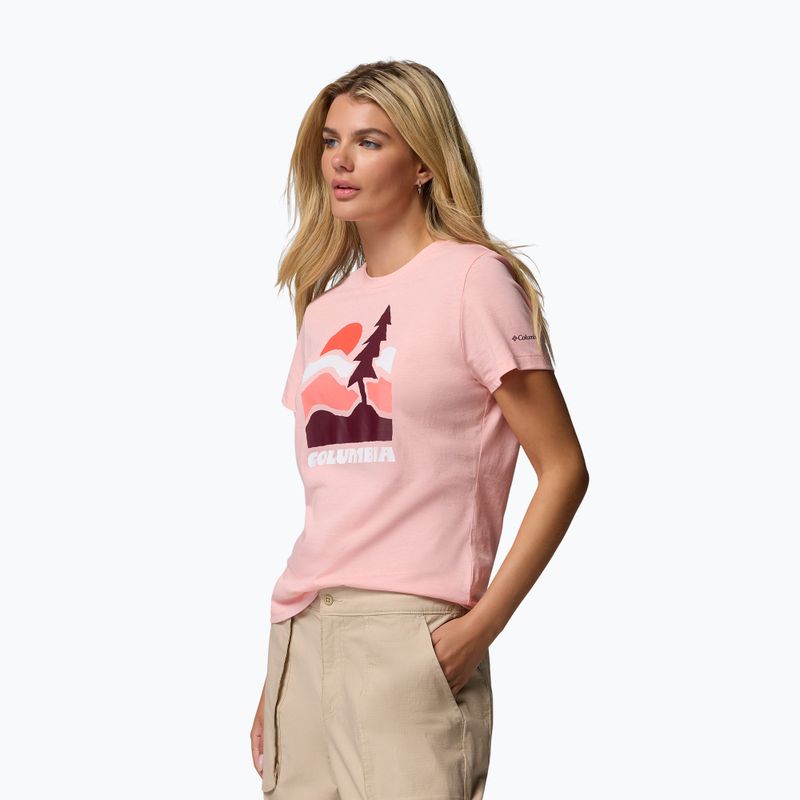 Damen-Trekking-T-Shirt Columbia Ruby Springs Graphic Fitted pink sand/get hiked 4