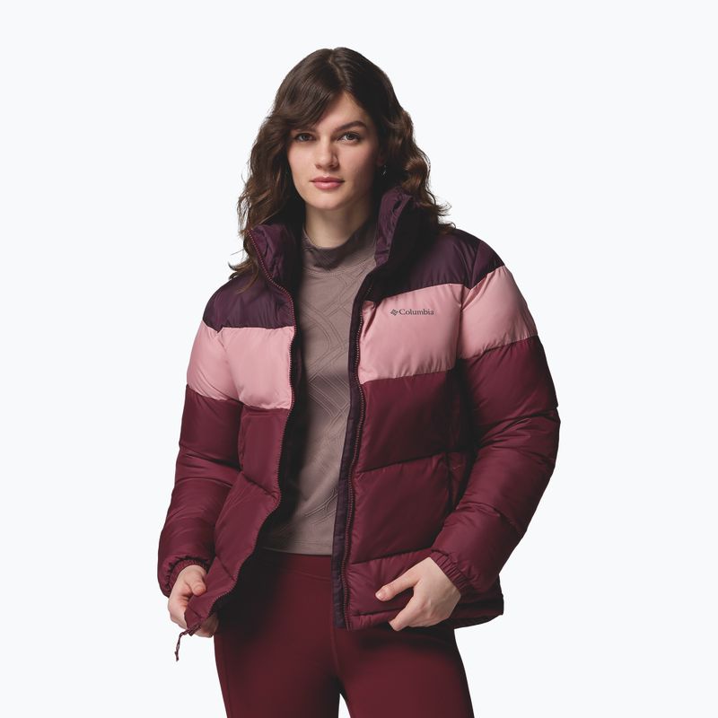 Damen-Pufferjacke Columbia Puffect II Colorblock rich wine/eraser pink/moonvista 5