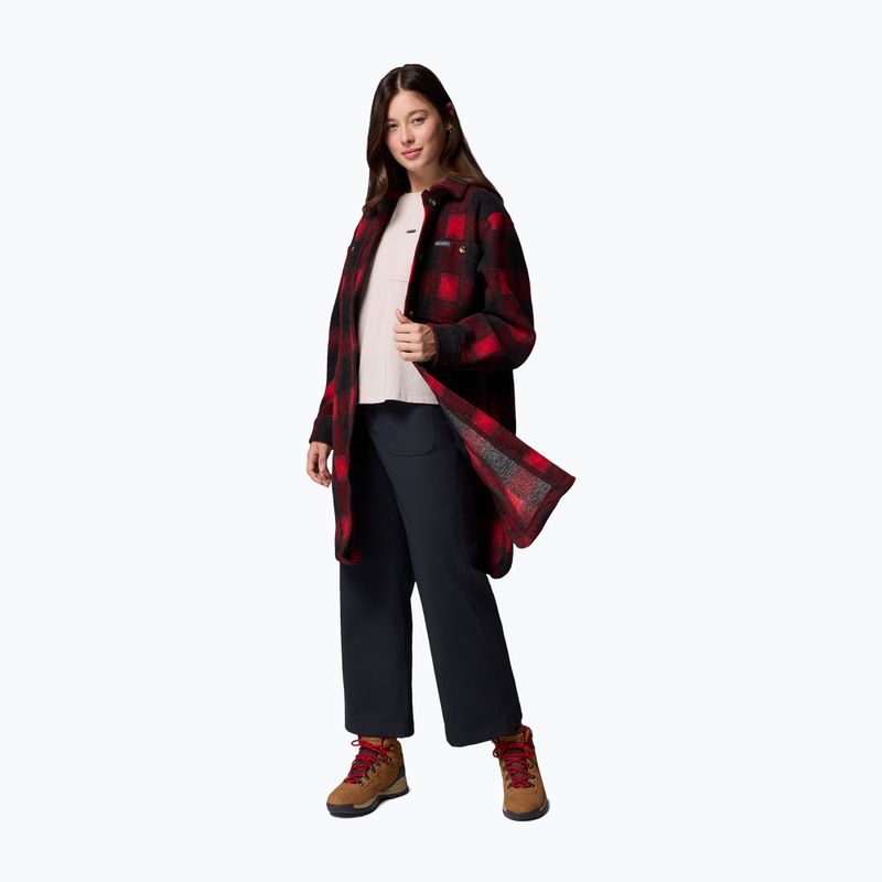 Damenbluse Columbia Wildbest Venture Long Fleece Coat mountain red blurred ombre 2
