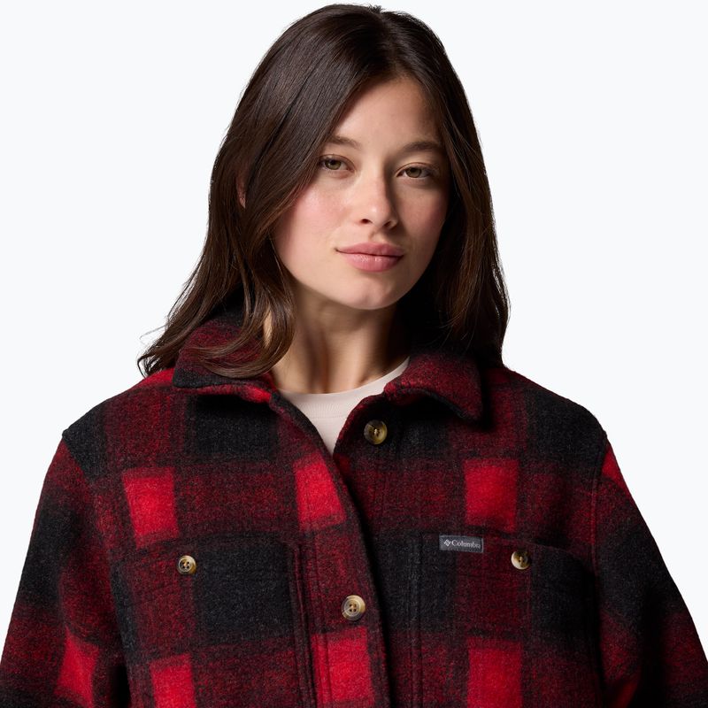 Damenbluse Columbia Wildbest Venture Long Fleece Coat mountain red blurred ombre 5