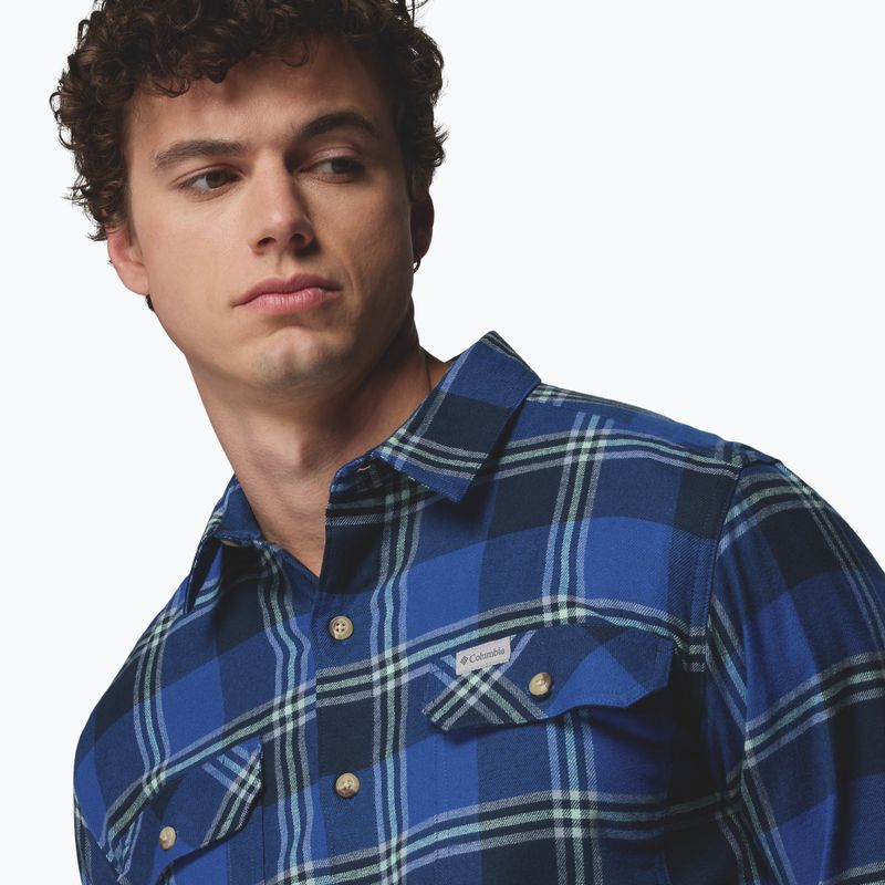Herrenhemd Columbia Flare Gun Stretch Flannel Mountain Blue Trails Edge Plaid 6