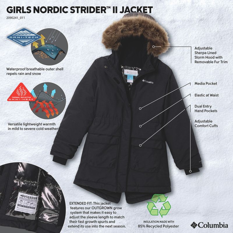 Gefütterte Kinderjacke Columbia Nordic Strider II black 4