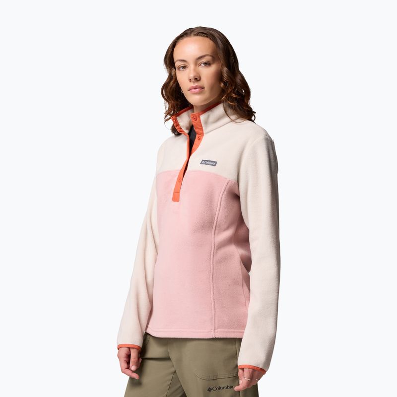 Damenfleecejacke Columbia Benton Springs 1/2 Snap eraser pink/dark stone/tuscan 4