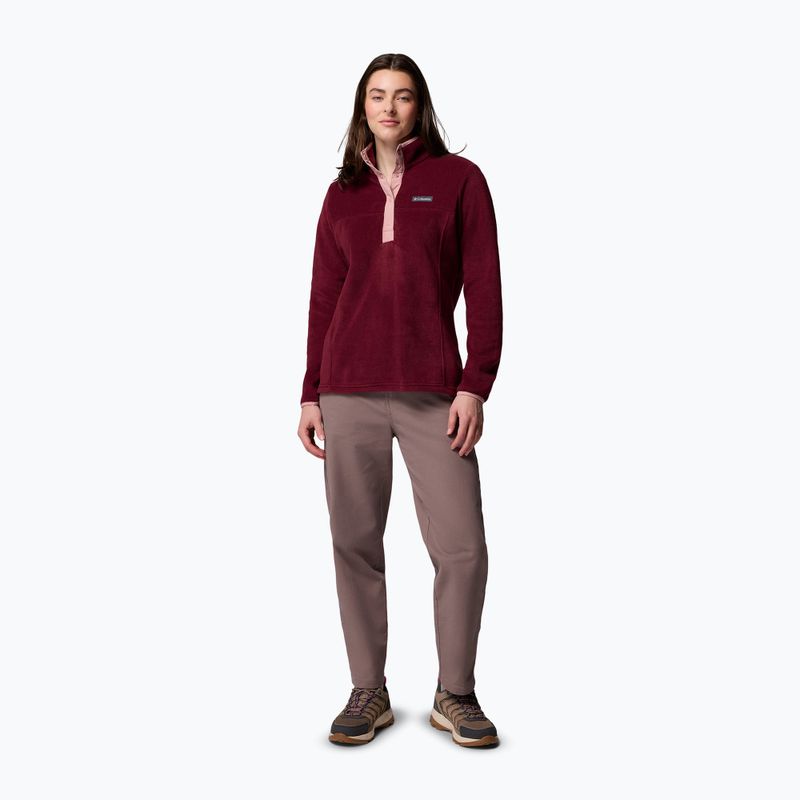 Damen-Fleecejacke Columbia Benton Springs 1/2 Snap rich wine/eraser pink 2