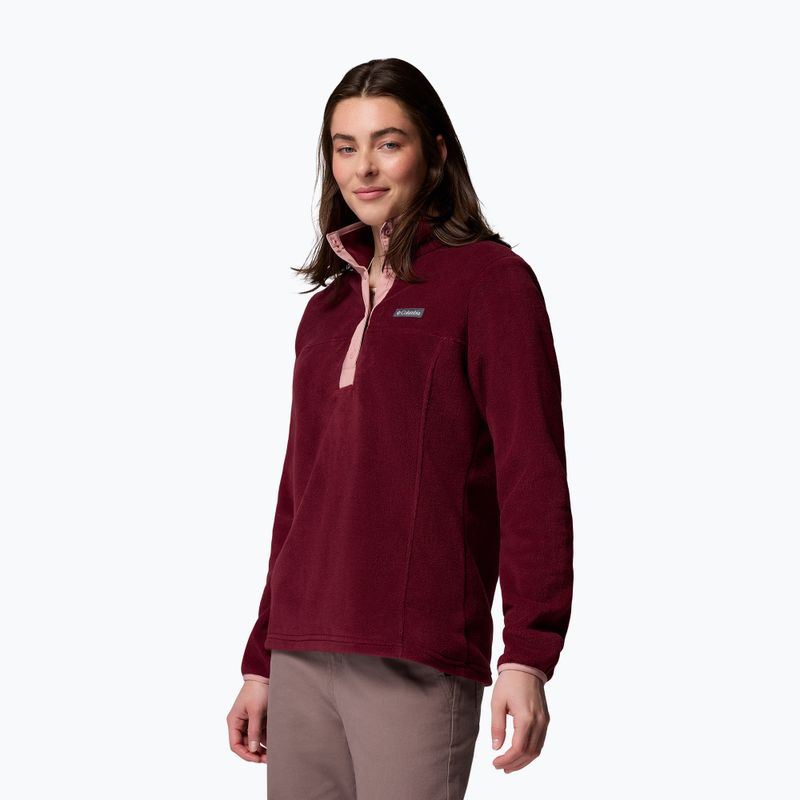 Damen-Fleecejacke Columbia Benton Springs 1/2 Snap rich wine/eraser pink 4