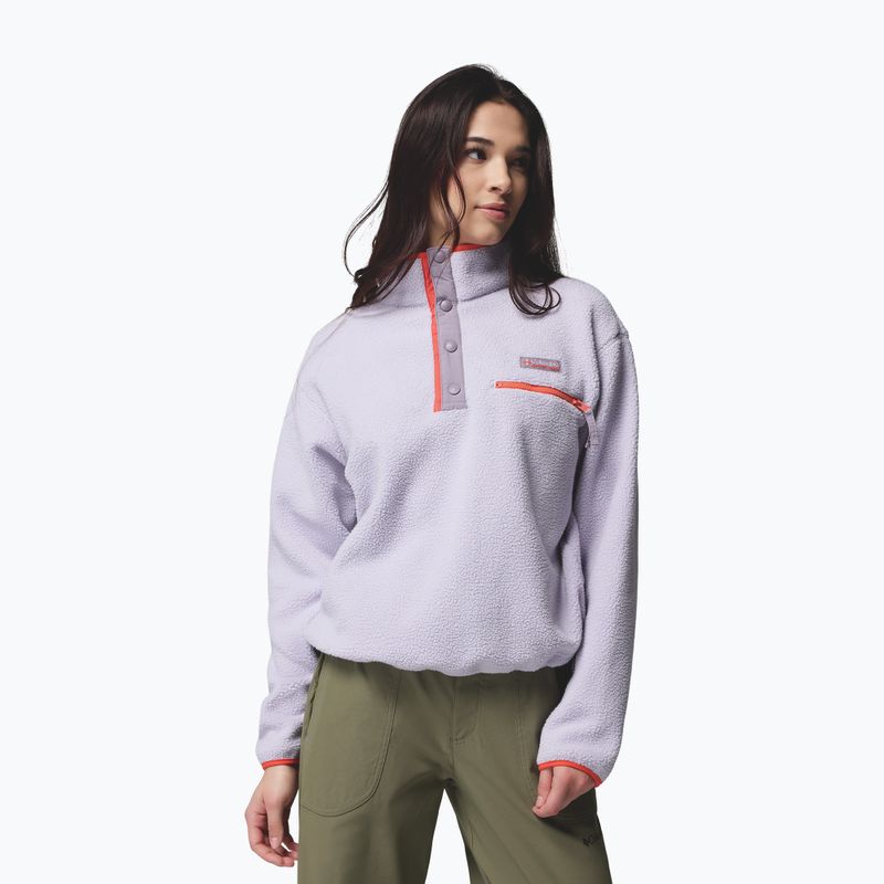 Damen-Fleecepullover Columbia Helvetia II Cropped Half Snap Fleece lavender pearl/shale purple/zing
