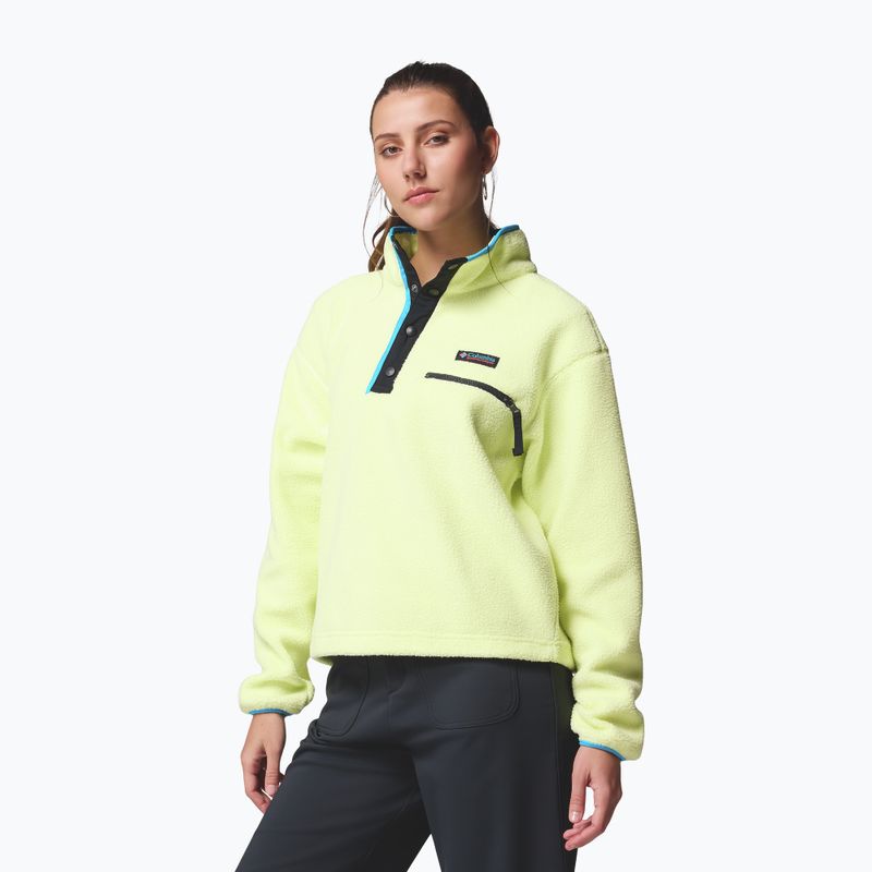 Damen-Fleecejacke Columbia Helvetia II Cropped Half Snap Fleece citron haze/black/compass blue