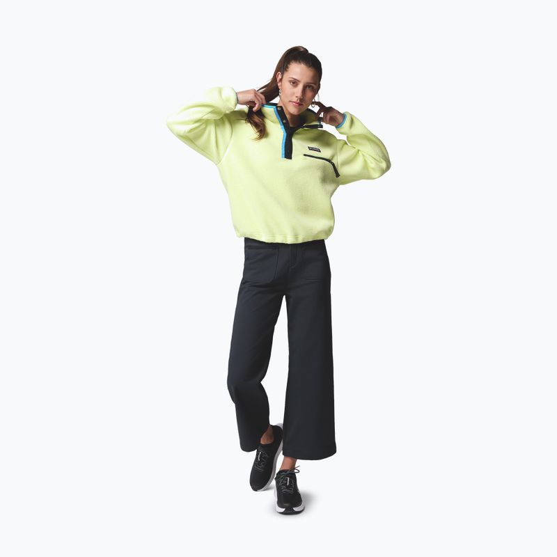 Damen-Fleecejacke Columbia Helvetia II Cropped Half Snap Fleece citron haze/black/compass blue 4