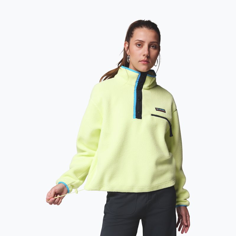 Damen-Fleecejacke Columbia Helvetia II Cropped Half Snap Fleece citron haze/black/compass blue 5