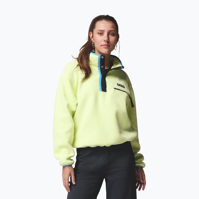 Damen-Fleecejacke Columbia Helvetia II Cropped Half Snap Fleece citron haze/black/compass blue 6