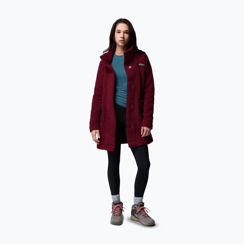 Damen-Fleecemantel Columbia Panorama Long rich wine 2