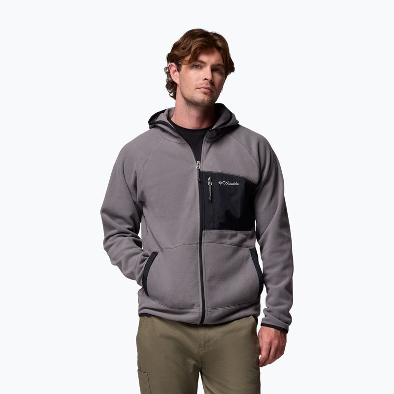 Herren-Hoodie Columbia Fast Trek Overlay Hooded city grey/black 4