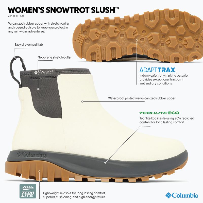 Damen-Winterstiefel Columbia Snowtrot Slush sea salt/shark 10