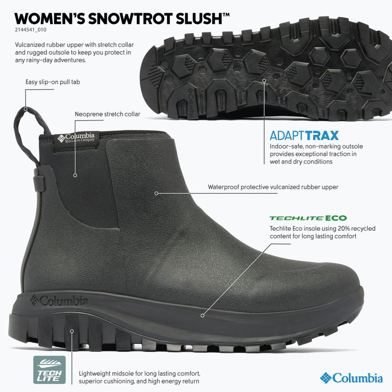 Damen-Winterstiefel Columbia Snowtrot Slush black/sea salt 8
