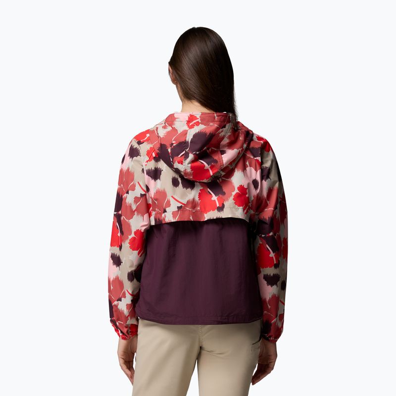 Damen-Windjacke Columbia Spire Valley Printed Windbreaker washed red ikatbloom print/moonvista 3