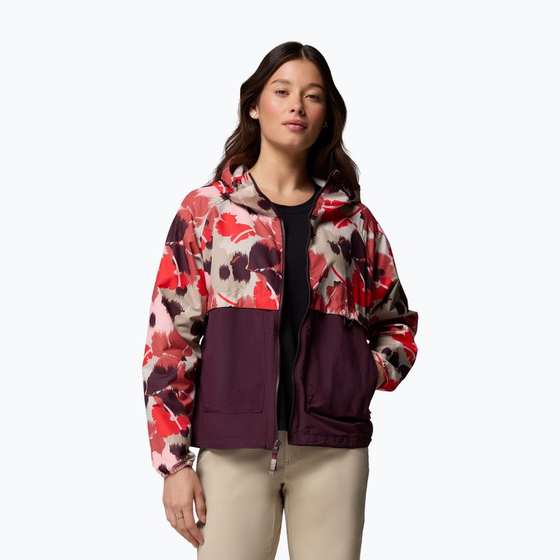 Damen-Windjacke Columbia Spire Valley Printed Windbreaker washed red ikatbloom print/moonvista 5