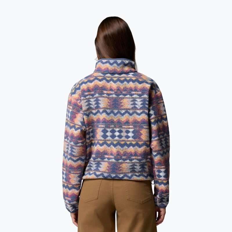 Damen-Fleecejacke Columbia Helvetia II Printed Cropped Half Snap sea salt/retrotee 3