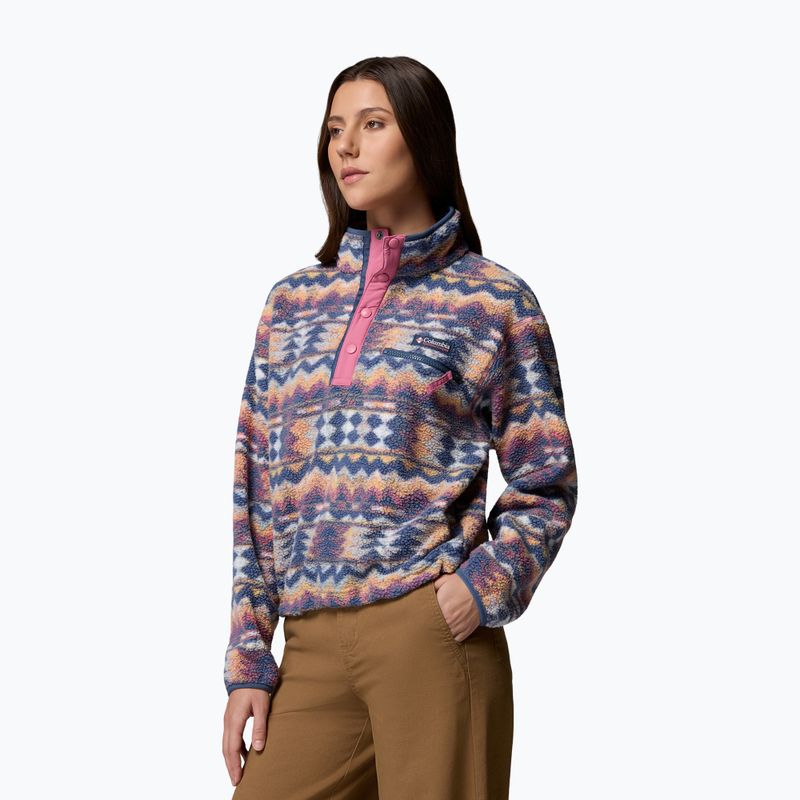 Damen-Fleecejacke Columbia Helvetia II Printed Cropped Half Snap sea salt/retrotee 4
