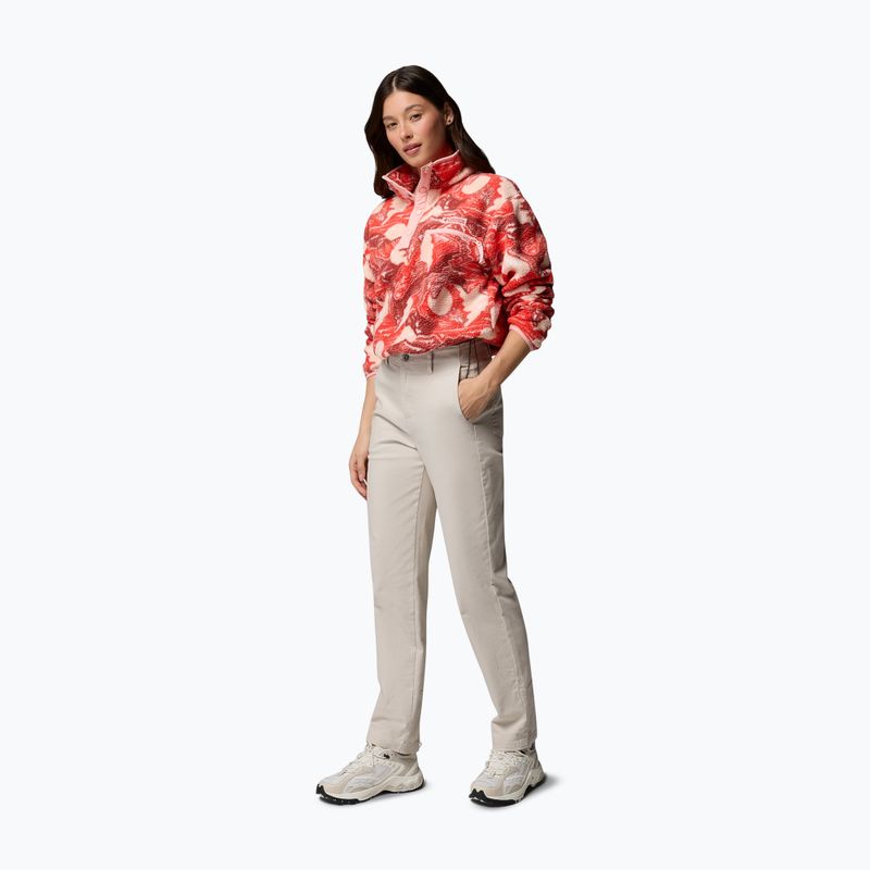 Damen-Fleecejacke Columbia Helvetia II Printed Cropped Half Snap poppy red/sunscape 2