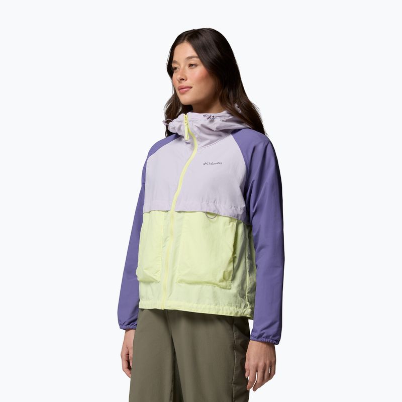 Damen-Windjacke Columbia Spire Valley Windbreaker citron haze/lavender pearl/stormwatch 4