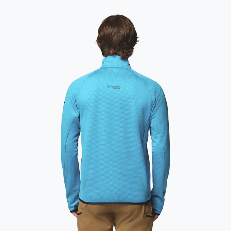 Herren Trekking-Sweatshirt Columbia Triple Canyon Grid Fleece Full Zip II compass blue heather/black 3