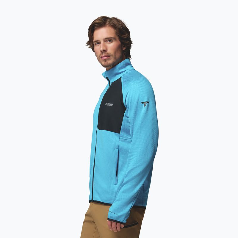 Herren Trekking-Sweatshirt Columbia Triple Canyon Grid Fleece Full Zip II compass blue heather/black 4