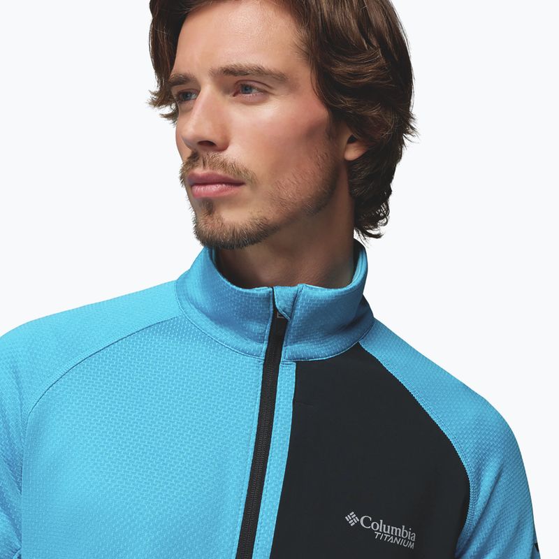 Herren Trekking-Sweatshirt Columbia Triple Canyon Grid Fleece Full Zip II compass blue heather/black 6