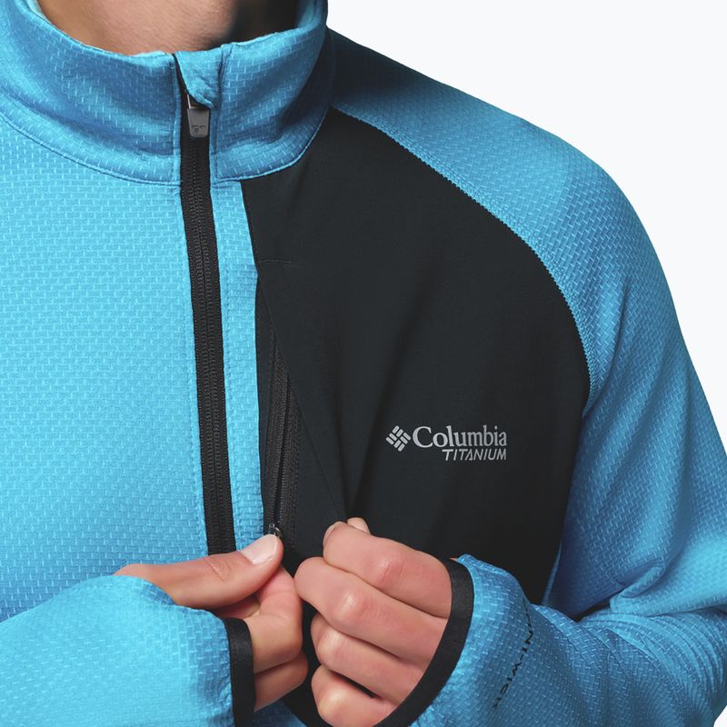 Herren Trekking-Sweatshirt Columbia Triple Canyon Grid Fleece Full Zip II compass blue heather/black 8