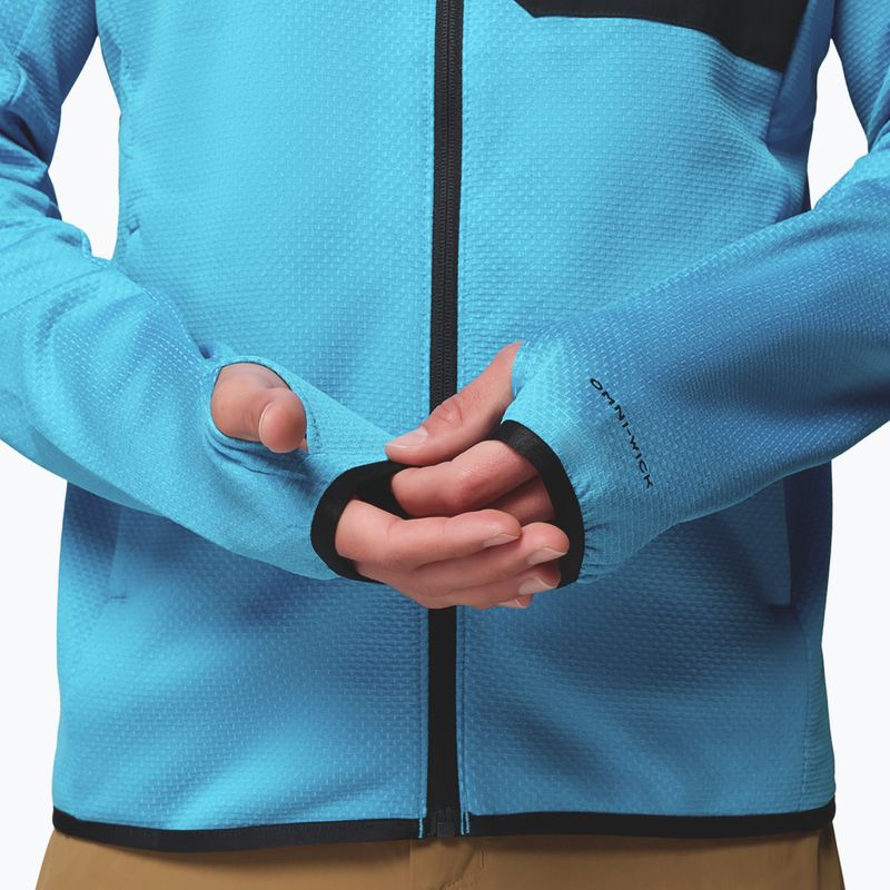 Herren Trekking-Sweatshirt Columbia Triple Canyon Grid Fleece Full Zip II compass blue heather/black 9