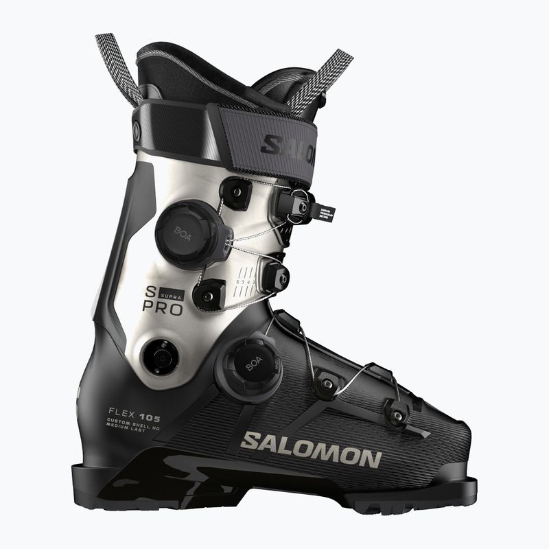 Skischuhe Damen Salomon S/PRO Supra Dual Boa 105 W GW black/light bronze metallic/black