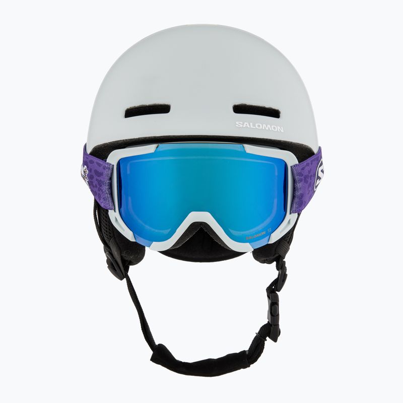 Kinder-Skihelm Salomon Player Combo + Skibrille XV Jr ice flow/ice flow mid blue 2