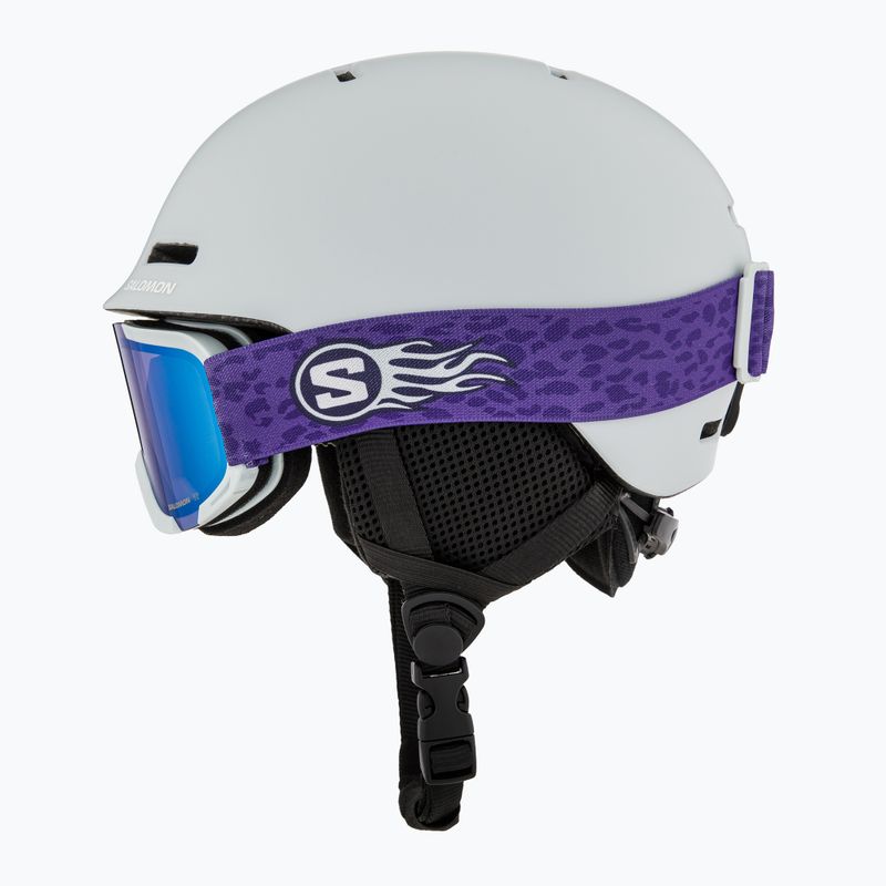 Kinder-Skihelm Salomon Player Combo + Skibrille XV Jr ice flow/ice flow mid blue 3