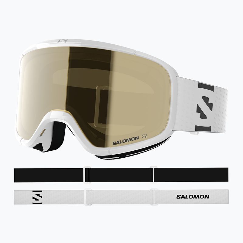 Kinder-Skibrille Salomon Lumi Acces Jr white/flash gold 9