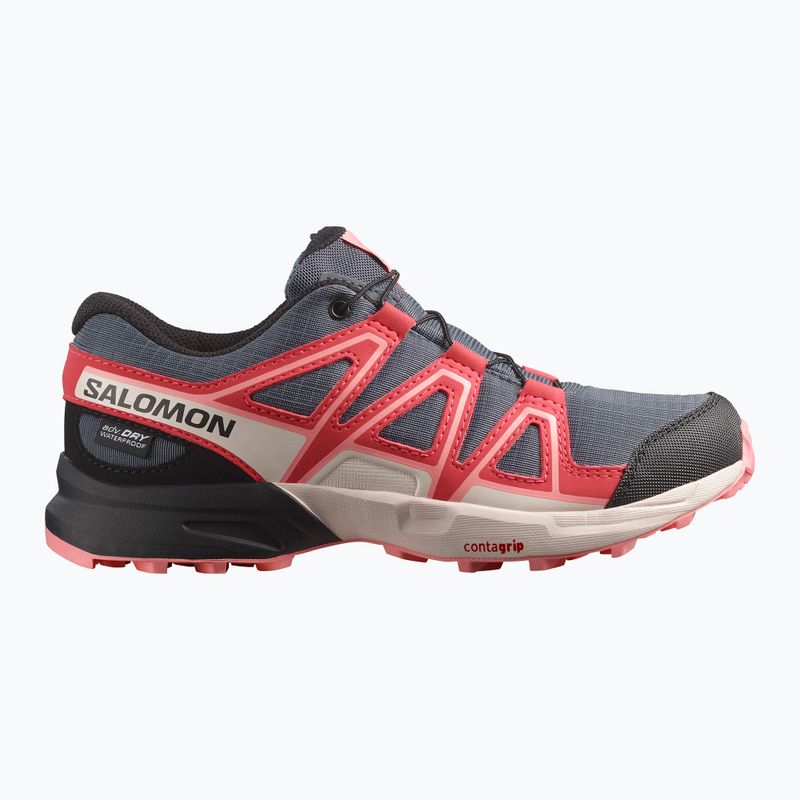 Kinder-Laufschuhe Salomon Speedcross Waterproof grisaille/hushed violet/rouge red 8