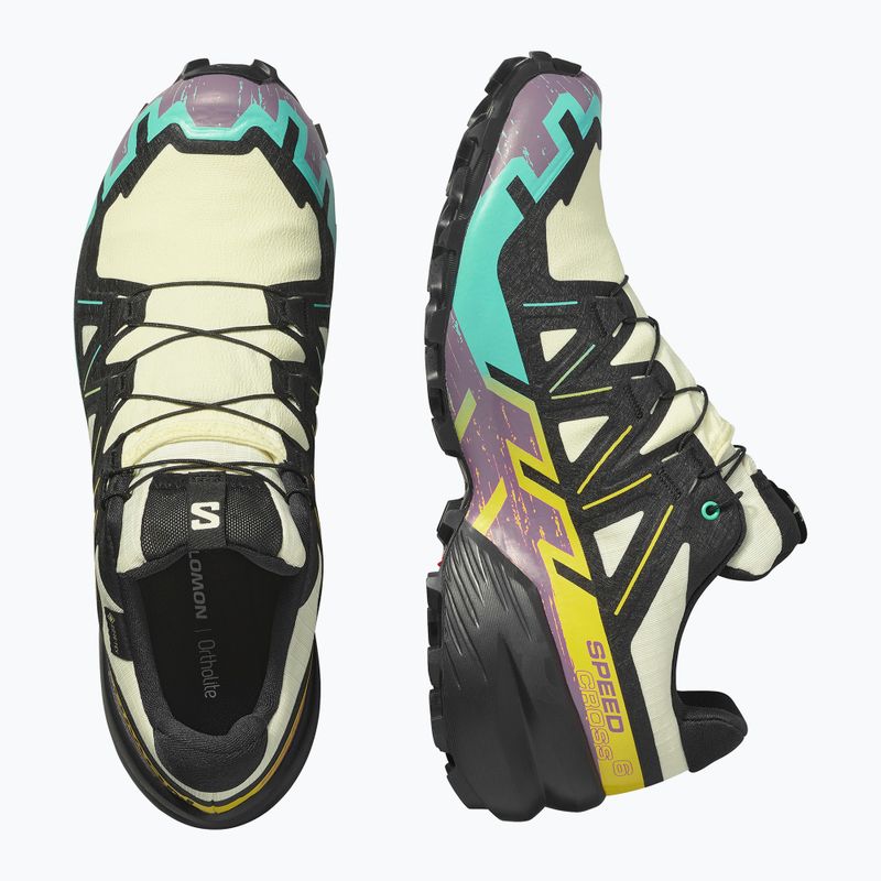 Herren-Laufschuhe Salomon Speedcross 6 GTX transparent gelb/schwarz/wasserfall 12