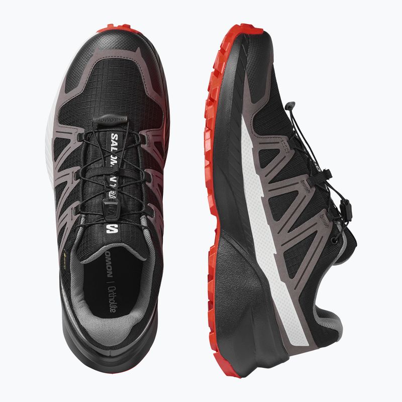 Herren-Laufschuhe Salomon Speedcross Peak GTX schwarz/castlerock/cherry tomato 8