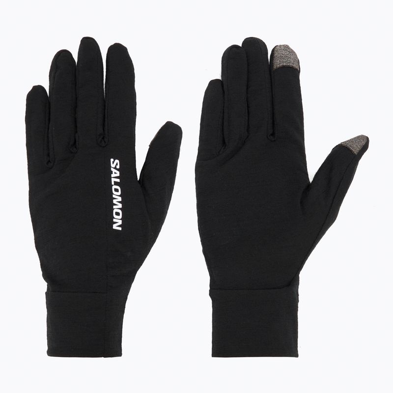 Salomon Merino Gloves tiefschwarze Laufhandschuhe