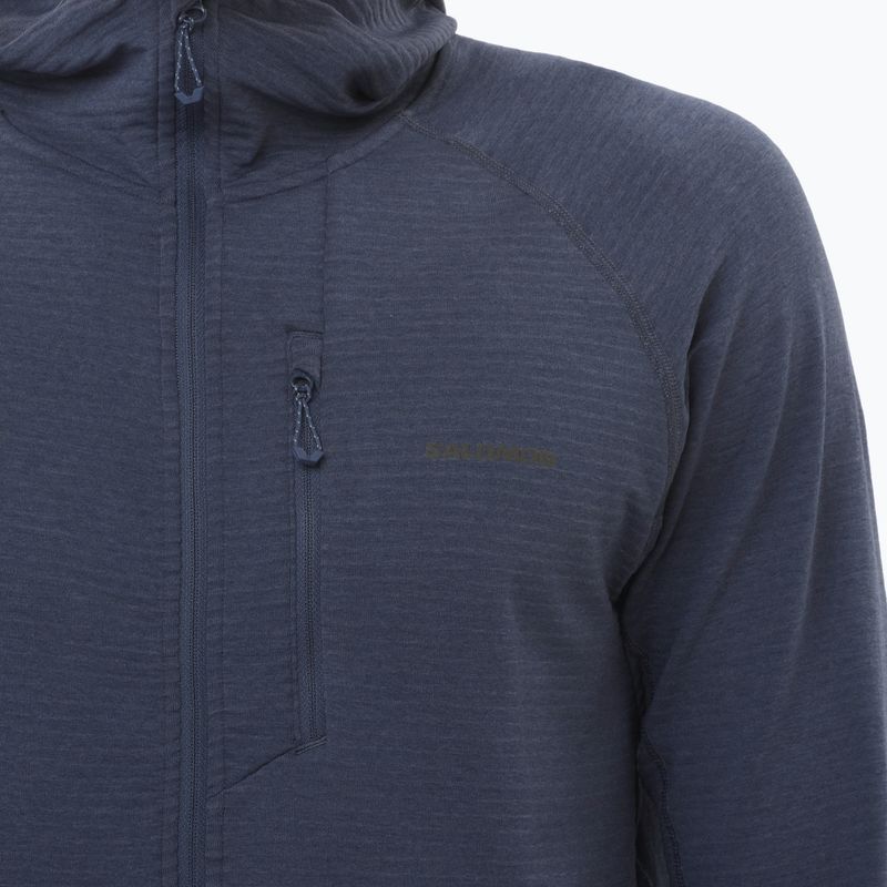 Herren Salomon Essential Lightwarm Hoodie blau Nächte trekking Sweatshirt 4