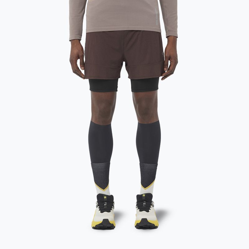 Salomon Sense 2IN1 Laufshorts für Herren Kaffeebohne