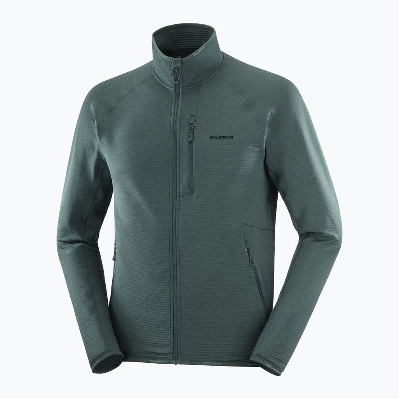 Herren-Trekkingpullover Salomon Essential Lightwarm Full Zip Green Gables 3