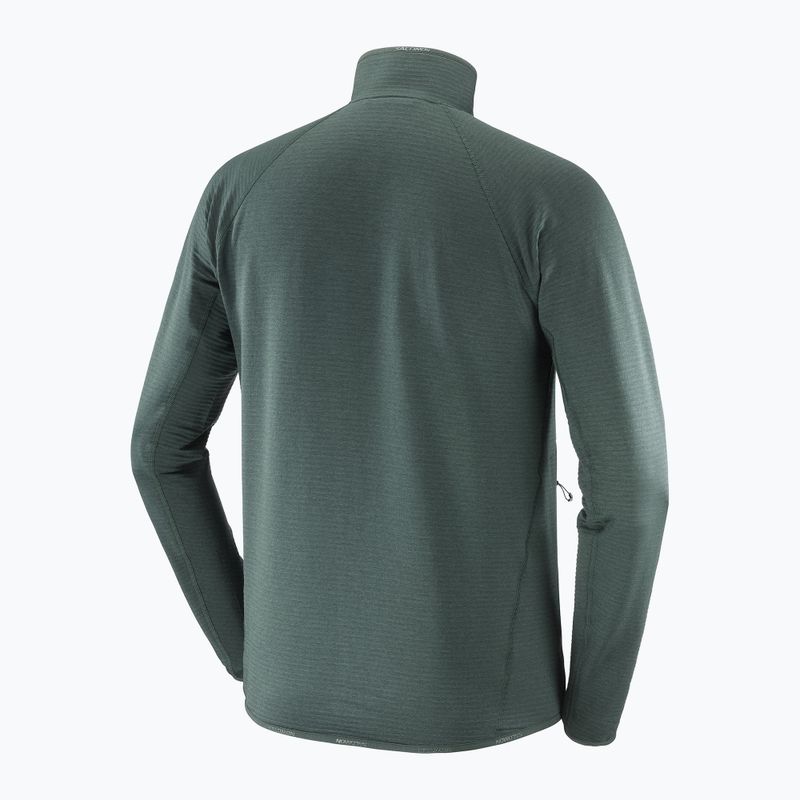 Herren-Trekkingpullover Salomon Essential Lightwarm Full Zip Green Gables 4